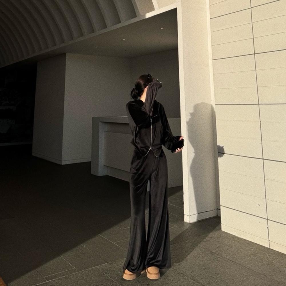 [자체제작]뉴 애착 벨벳 와이드 팬츠