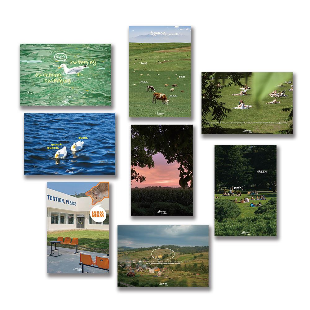 [ postcard ver.2 ] 오브제스티커 오브제 다이어리꾸미기 다꾸 다꾸스티커 스티커 스크랩