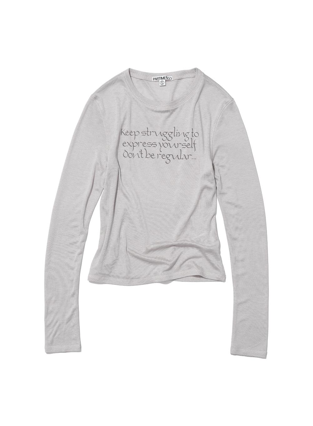 [WOMEN] DBR SLOGAN PRINTED LONG SLEEVE TEE_ECRU