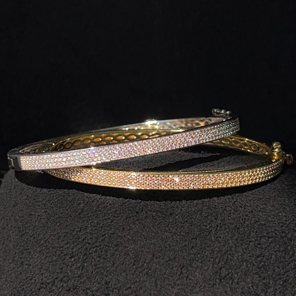 [위프레리] 2컬러 실버 5A 슈가 파우더 뱅글/팔찌, Silver 5A Sugar Powder Bangle Bracelet