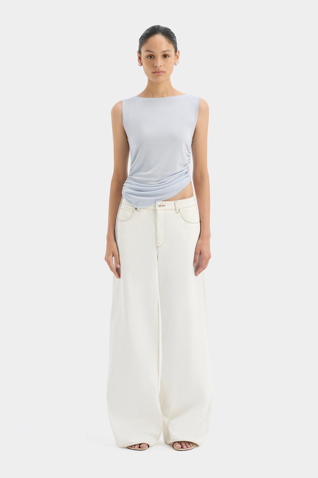 Yolanda Ruched Tank - POWDER BLUE / 0P