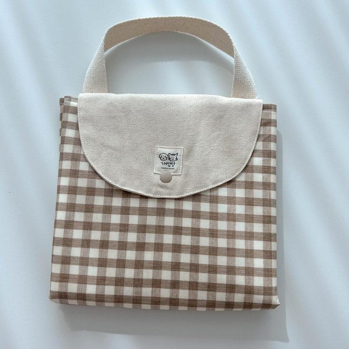 개달당 방수 강아지 산책매트 브라운체크