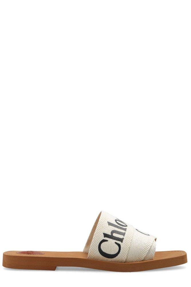 Chloé Woody Logo Embroidered Sandals