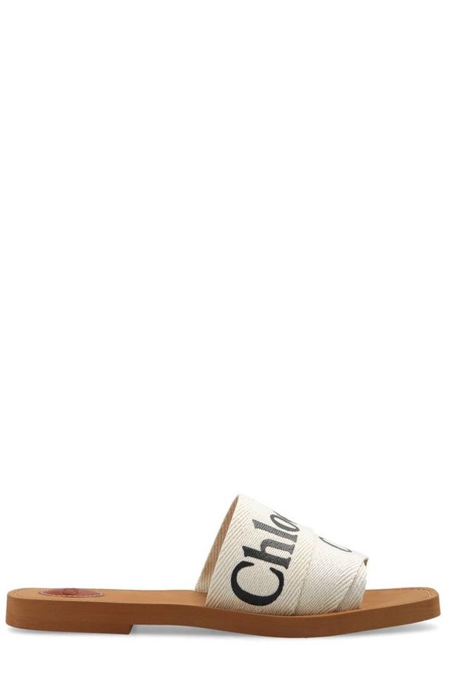 Chloé Woody Logo Embroidered Sandals