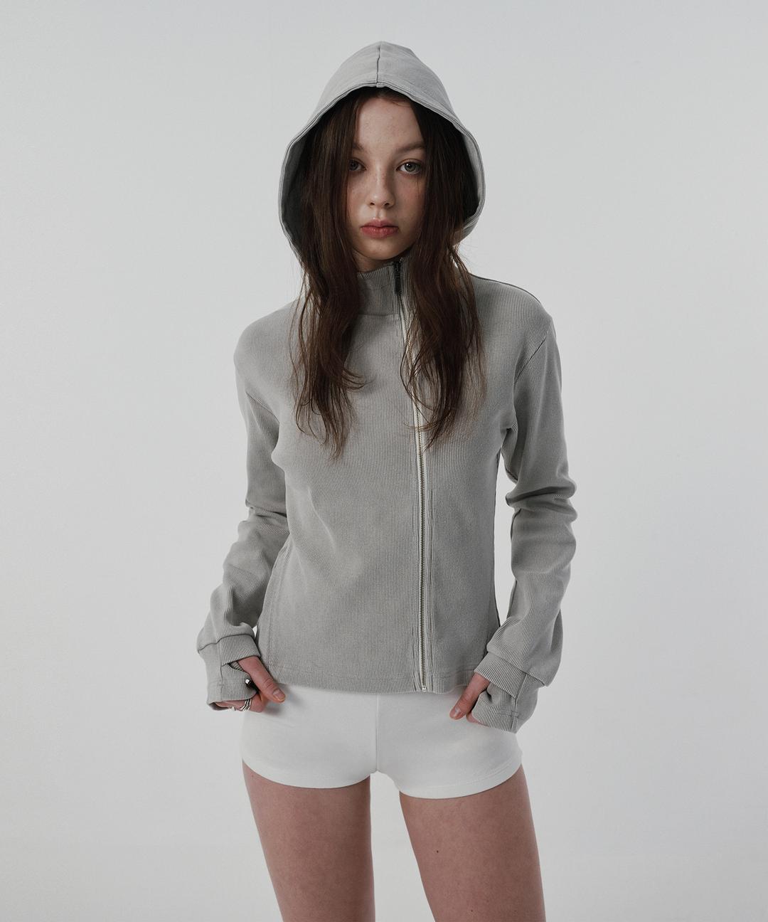 SIDE ZIPPER ZIP UP [LIGHT GRAY]