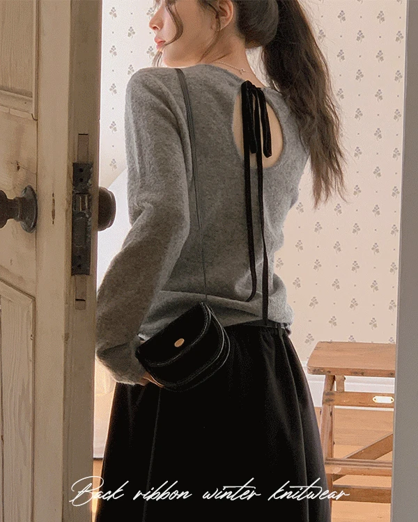 [연말룩]코모 백리본 겨울 니트