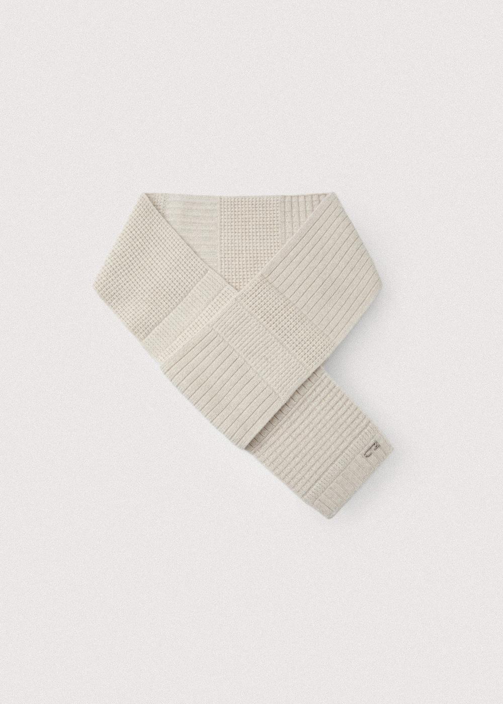 Pure saxon wool multi stitch muffler_Lamb