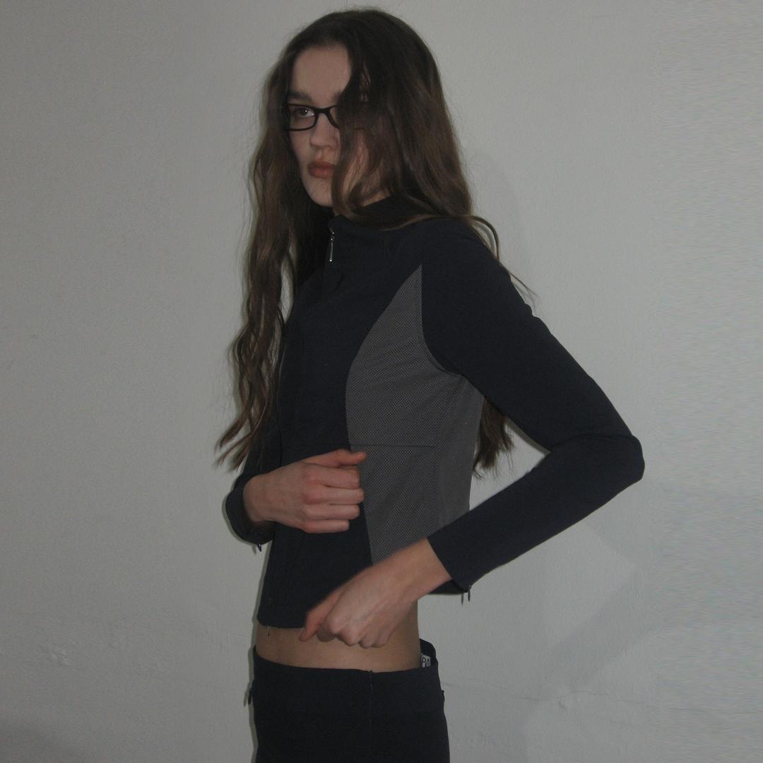 MESH LAYER ZIP-UP JACKET_NAVY