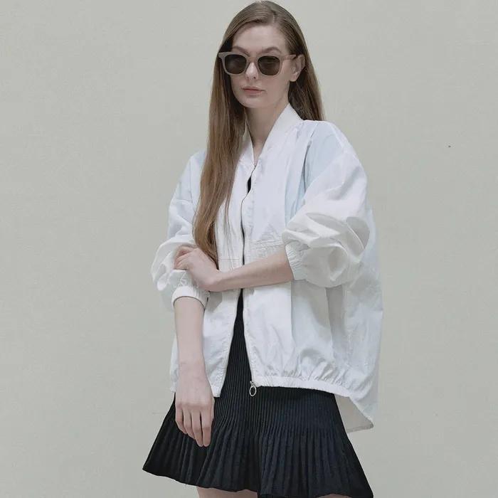 Nylon Oversized Jumper - white