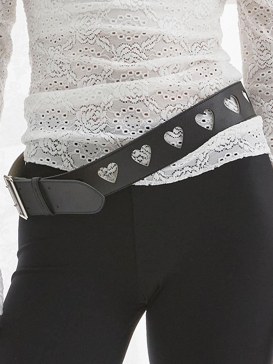 [MORE THAN PARADISE] HEART BELT - BLACK