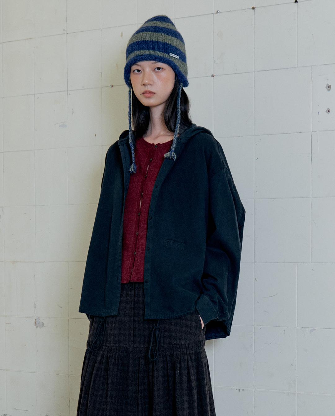 remi hooded shirt (black)