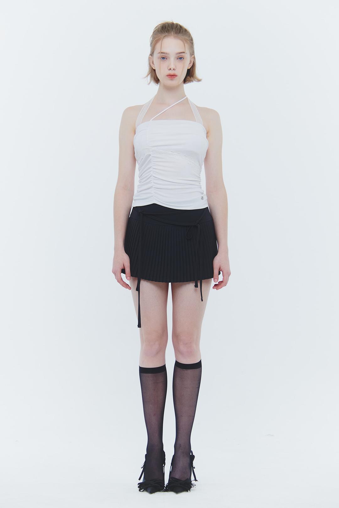 ANGEL SHIRRING TOP white