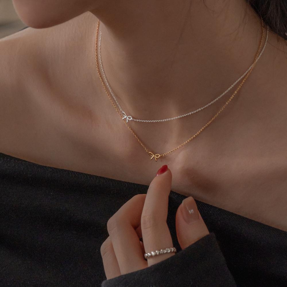 럽은 NEW✨[Silver925] 미니 리본 목걸이