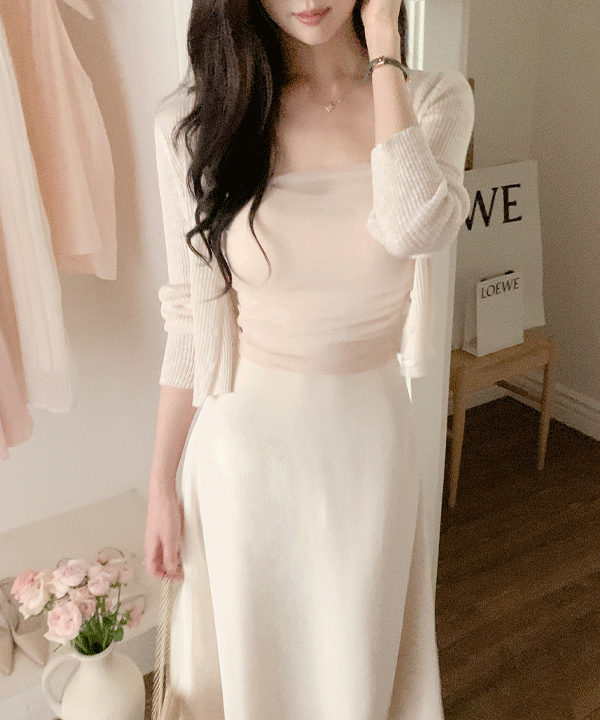 퍼빗 [캡내장🌸] 르블린 셔링 쉬폰 슬리브리스 t - 3color