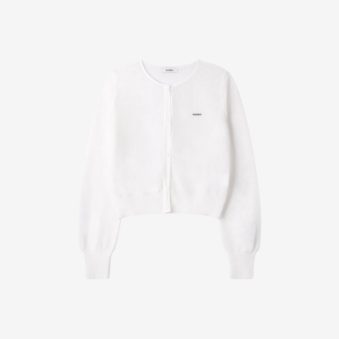 베이직 린넨 라운드 가디건 (화이트)
