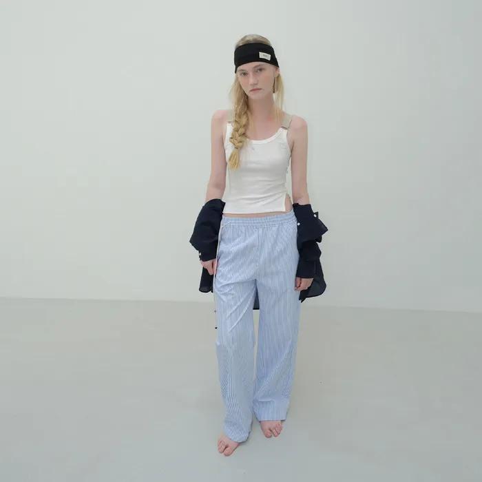 Gentle wind banding pants (ivory)