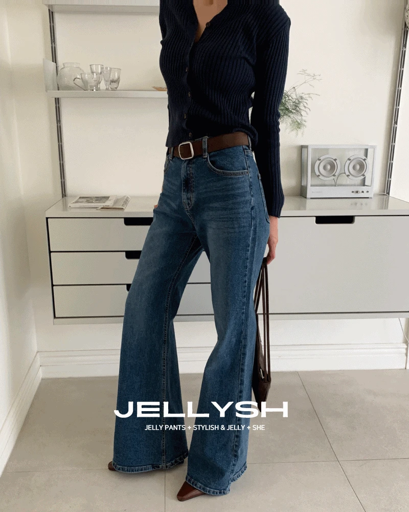 JELLSH 젤리쉬 진청 오버부츠컷  제작할인 10% 주문폭주🔥