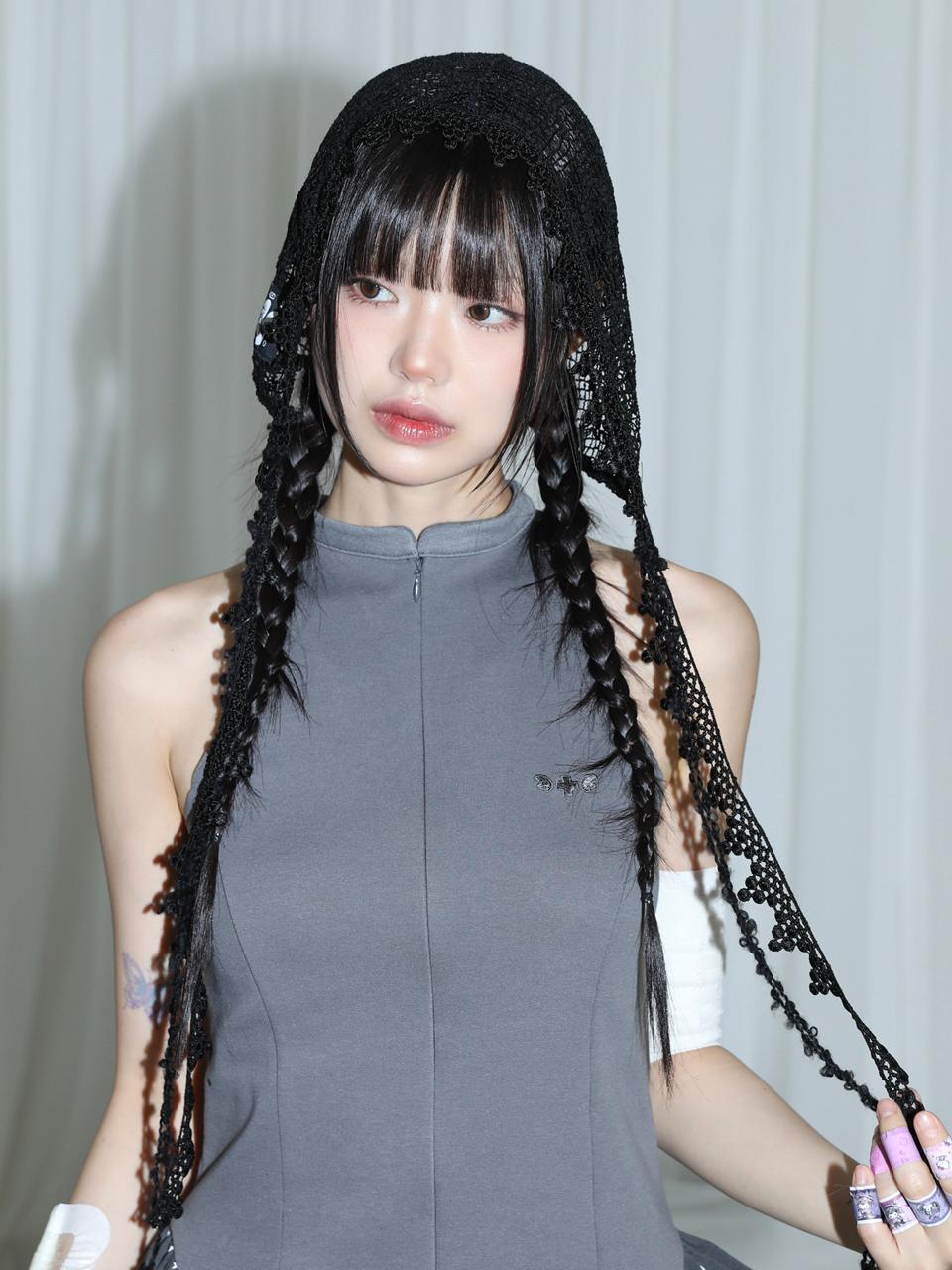 ♪ Heart Crocher Bonnet - BLACK ♫