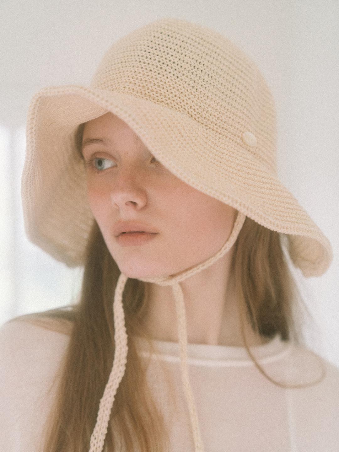 Rattan Strap Bucket Hat - Ivory