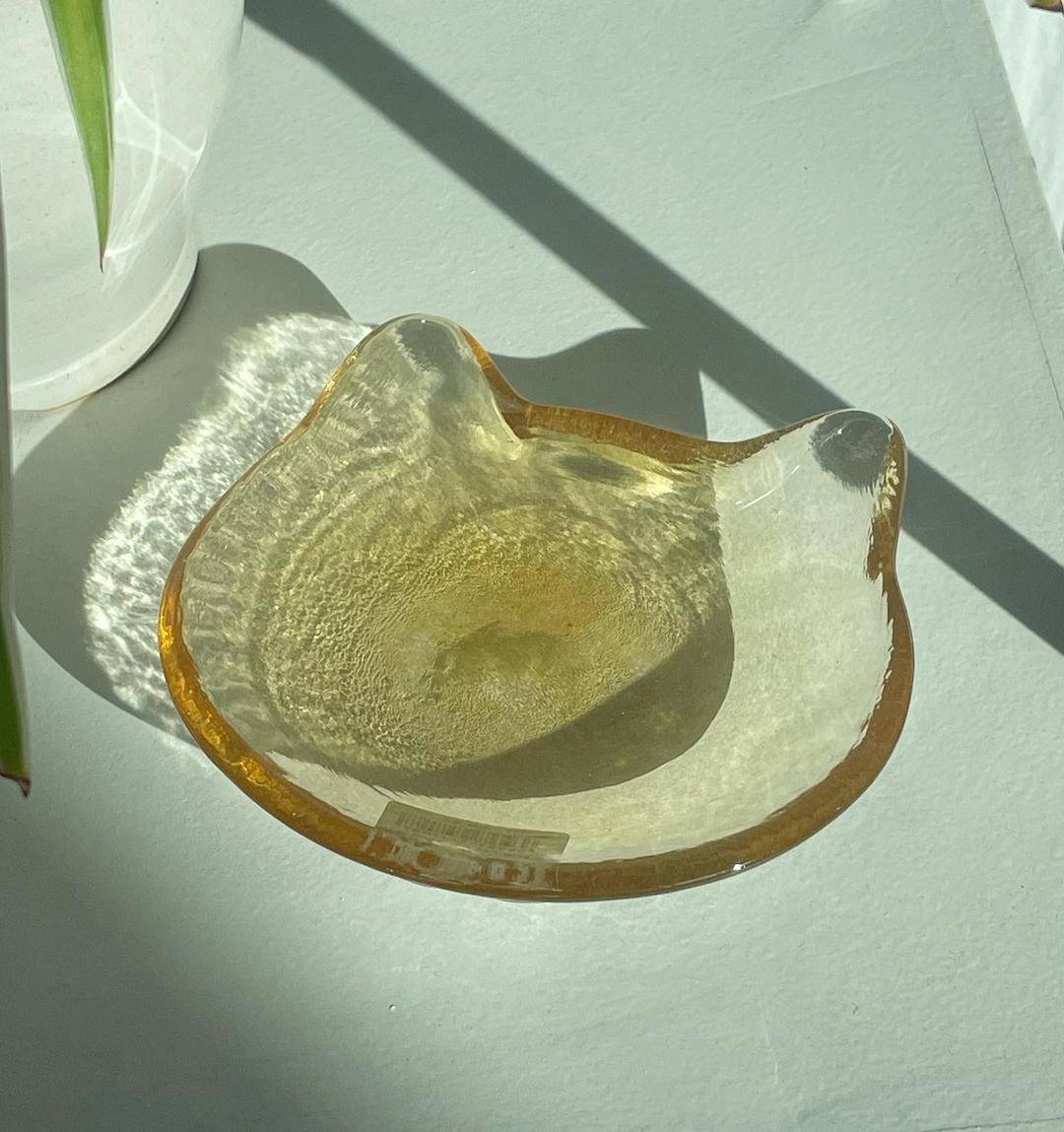 코코 고양이 유리 접시 - 치즈냥