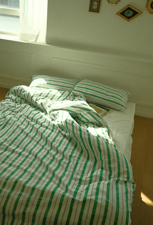 Green Violet Cotton 베딩 SS