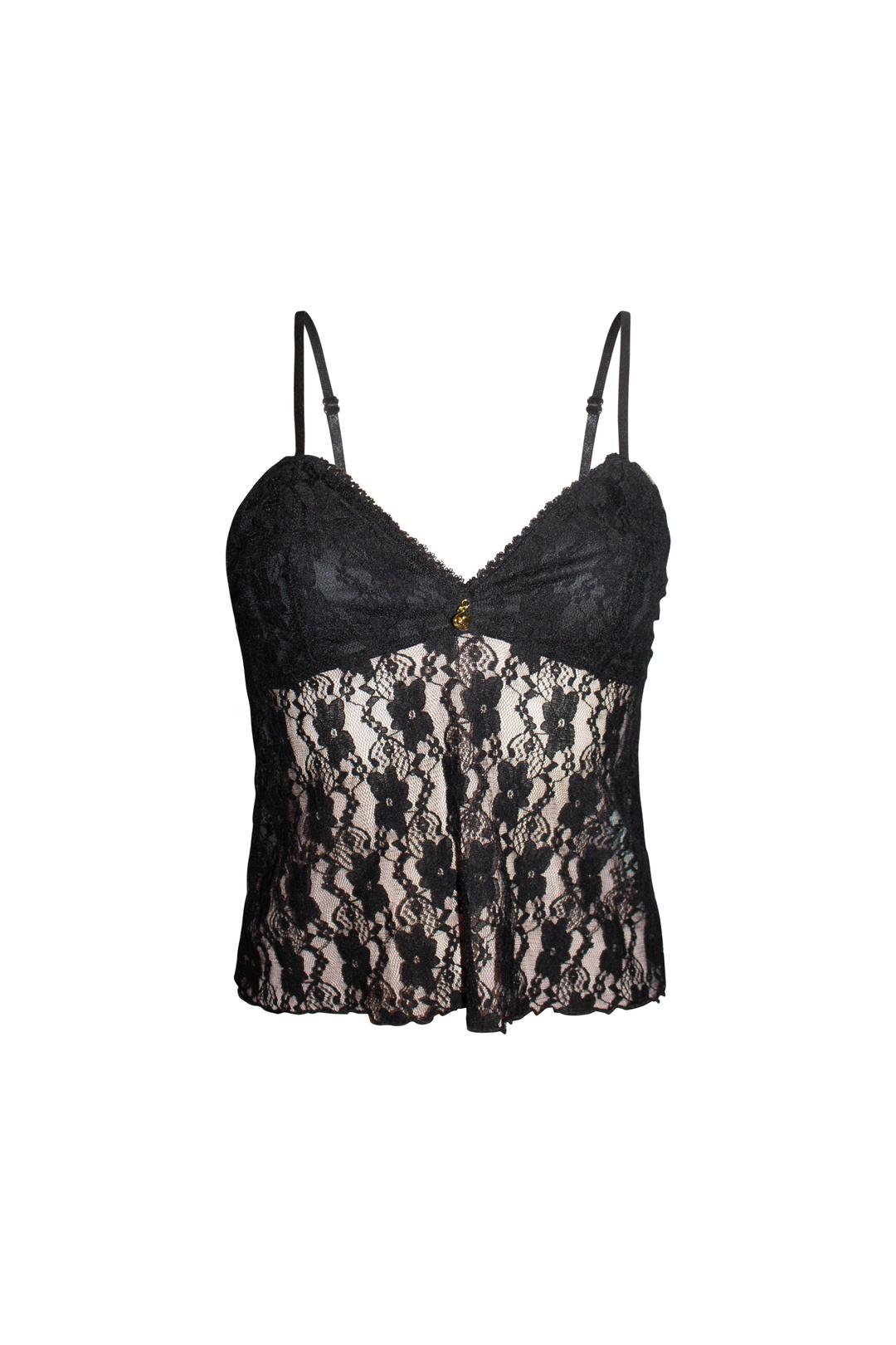 Swan Lace Tank Top - Black Beauty / M