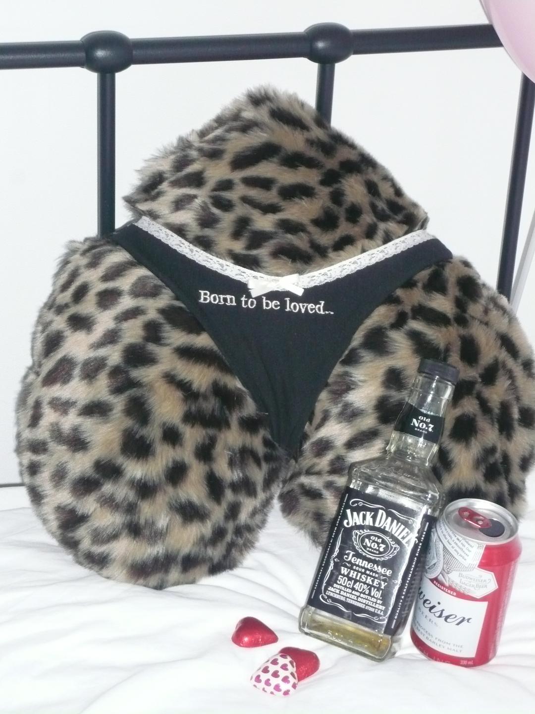 leopard heart cushion