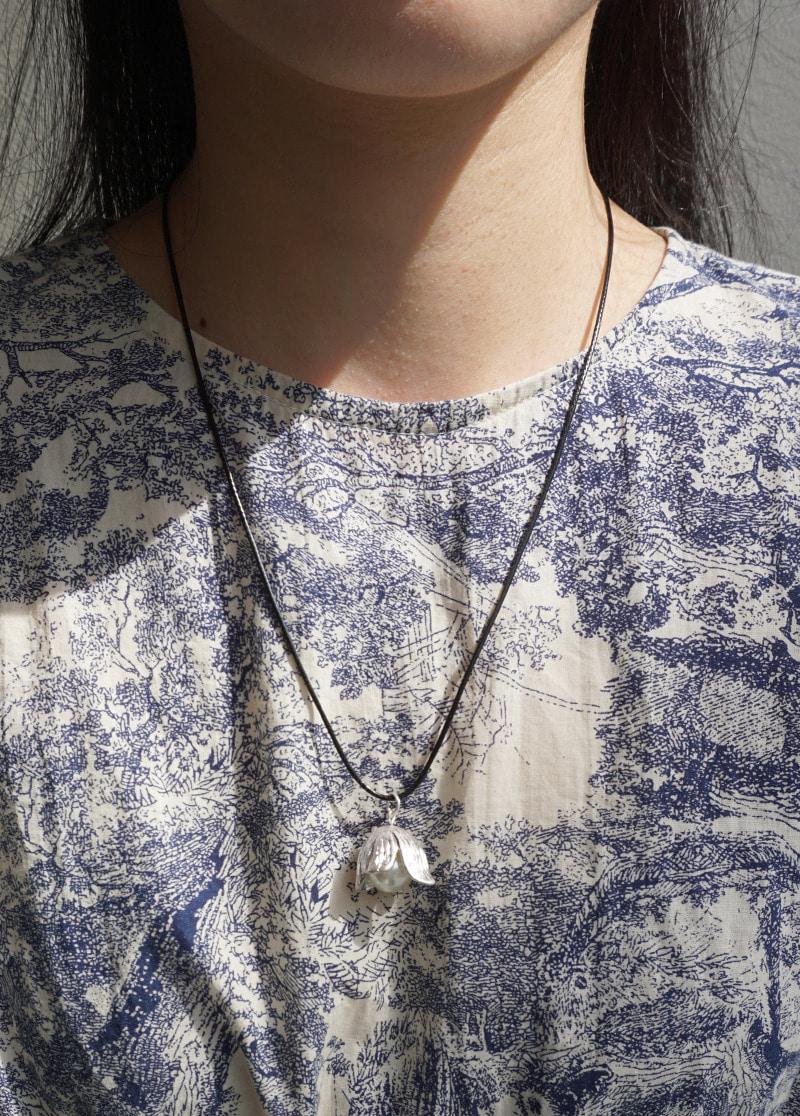 [N066]pearls with flowers necklace/목걸이/레이어드/미니멀목걸이/진주목걸이/꽃목걸이/플라워목걸이