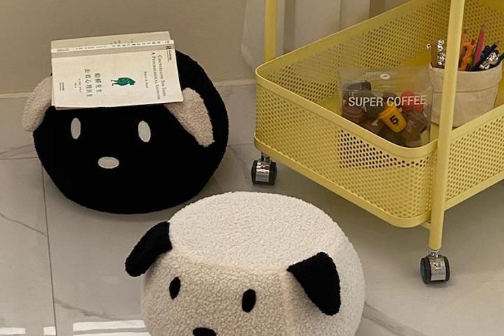 [해외] 귀여운 강아지 소파 화장대 의자 다용도 보조 스툴 2colors