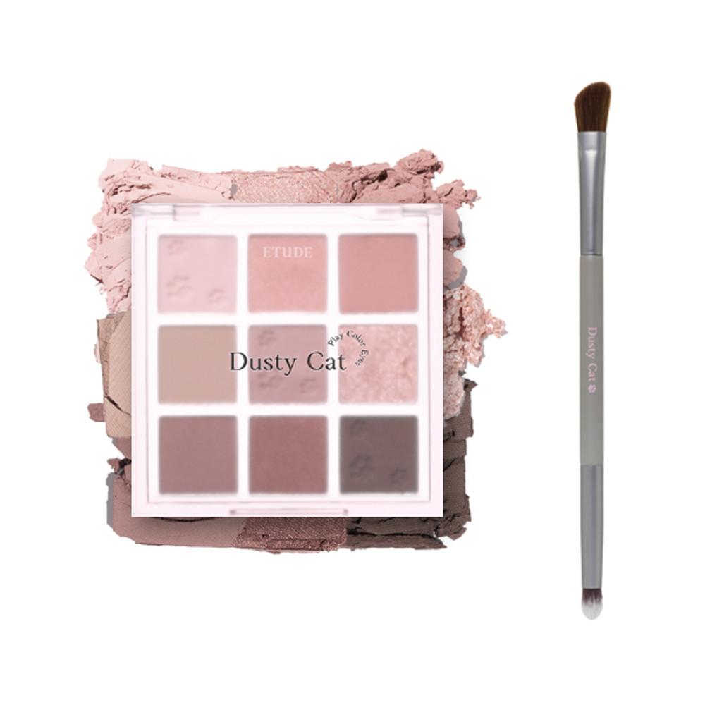 [에뛰드] 플레이 컬러 아이즈 #더스티캣 (브러쉬 세트)  0.8g X 9Colors + 브러쉬 1ea