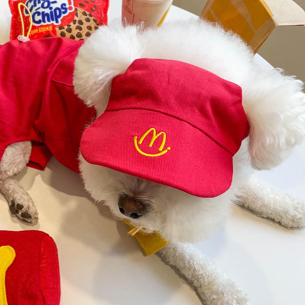 강아지 고양이 멍도날드 모자 악세사리 코스프레