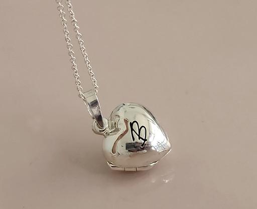 로켓 목걸이 통통 하트 각인 사진넣는팬던트 실버925