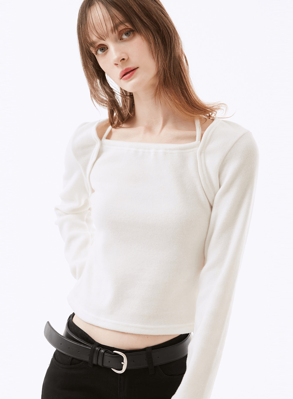 포멀라 기모 볼레로 긴팔티