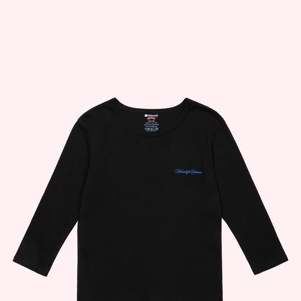 Three-quarter sleeve Tee shirt (Black)