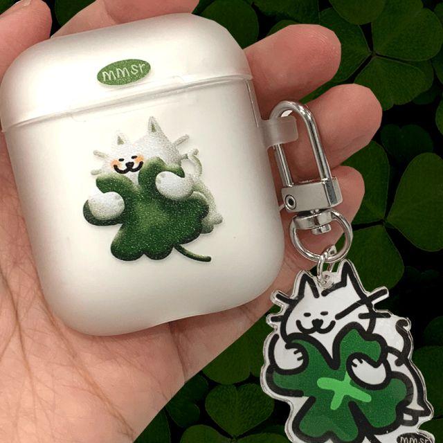 럭키캣 에어팟 1/2/3/프로/프로2 케이스 네잎클로버 행운 고양이케이스 lucky cat airpods case