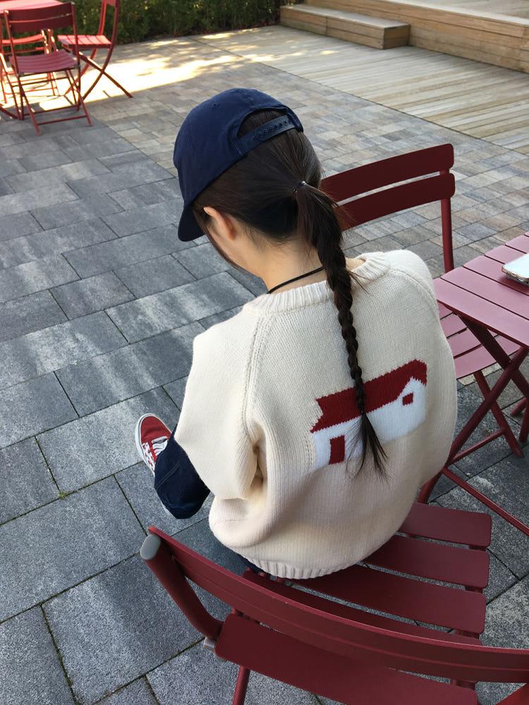 (W) 레드 루프 니트 집업 가디건 2c