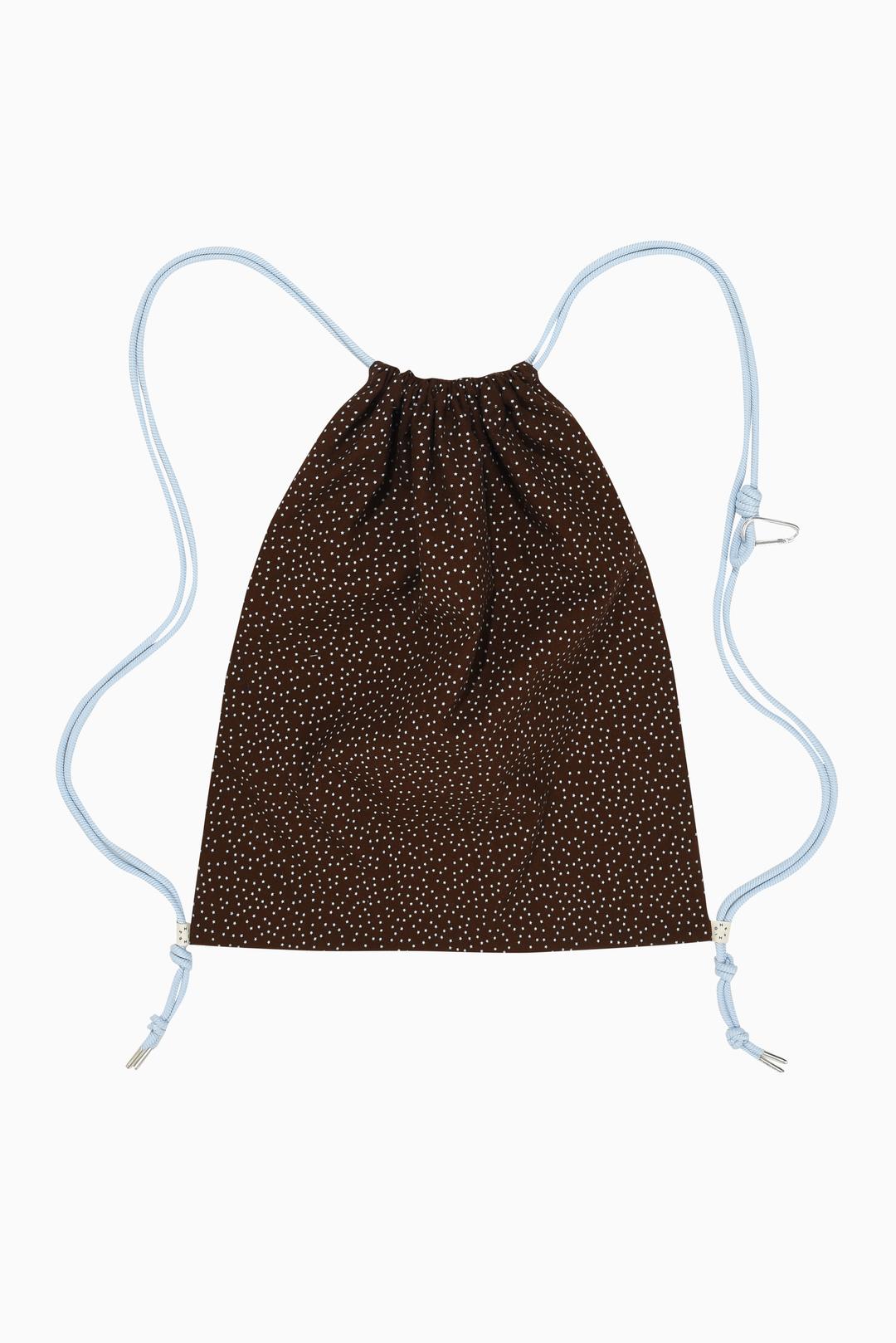 DOT STAR DRAWSTRING BAG, BROWN