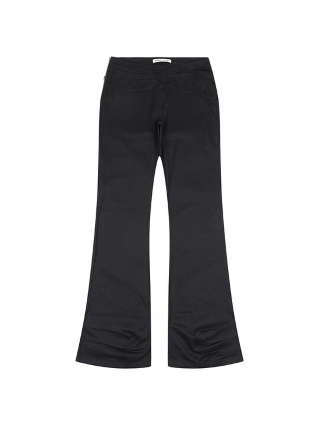 SHIRRING WAIST BOOTCUT PANTS [BLACK]