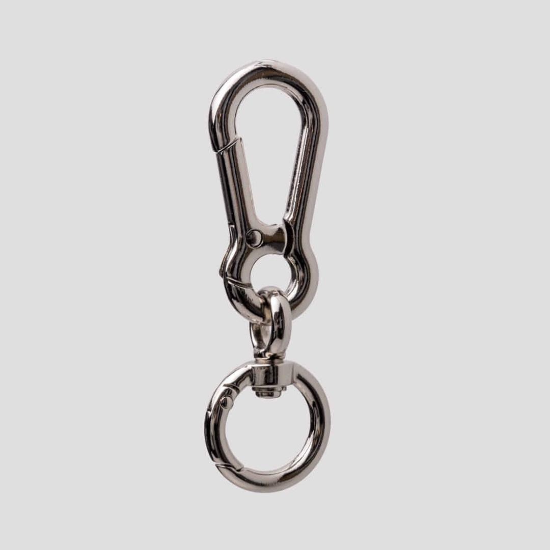 양방향 실버 메탈 원터치 키링 카라비너