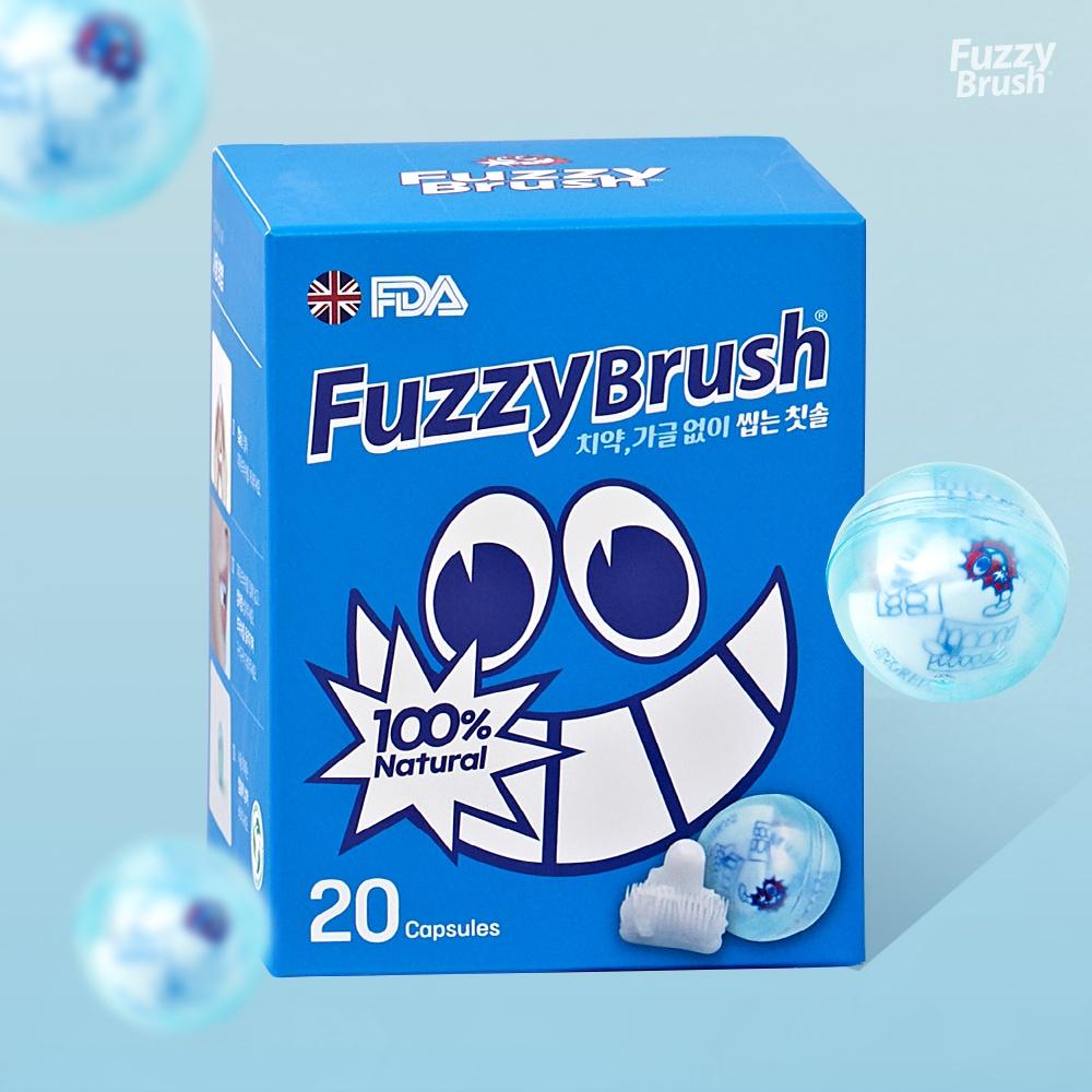 일회용 씹는 칫솔 퍼지브러쉬 20P (캡슐)