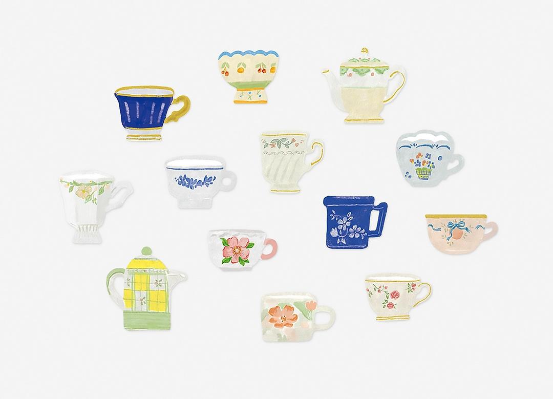 masking sticker_vintage cups