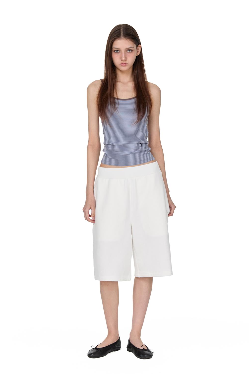 Burmuda Sweat Pants, WHITE