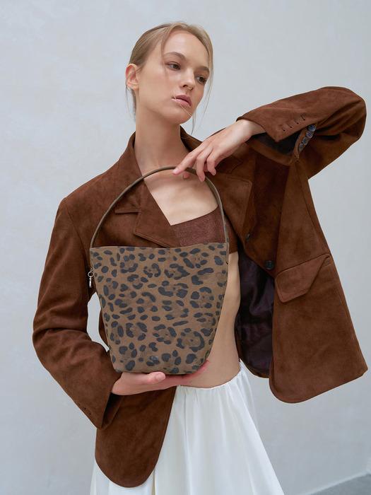 [PANIER] 브라운 레오파드 스웨이드 파니에 버킷백 S AABA5F207W1