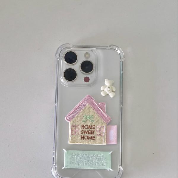 [ORDER MADE] Sweet Home Label Case (Pale pink)