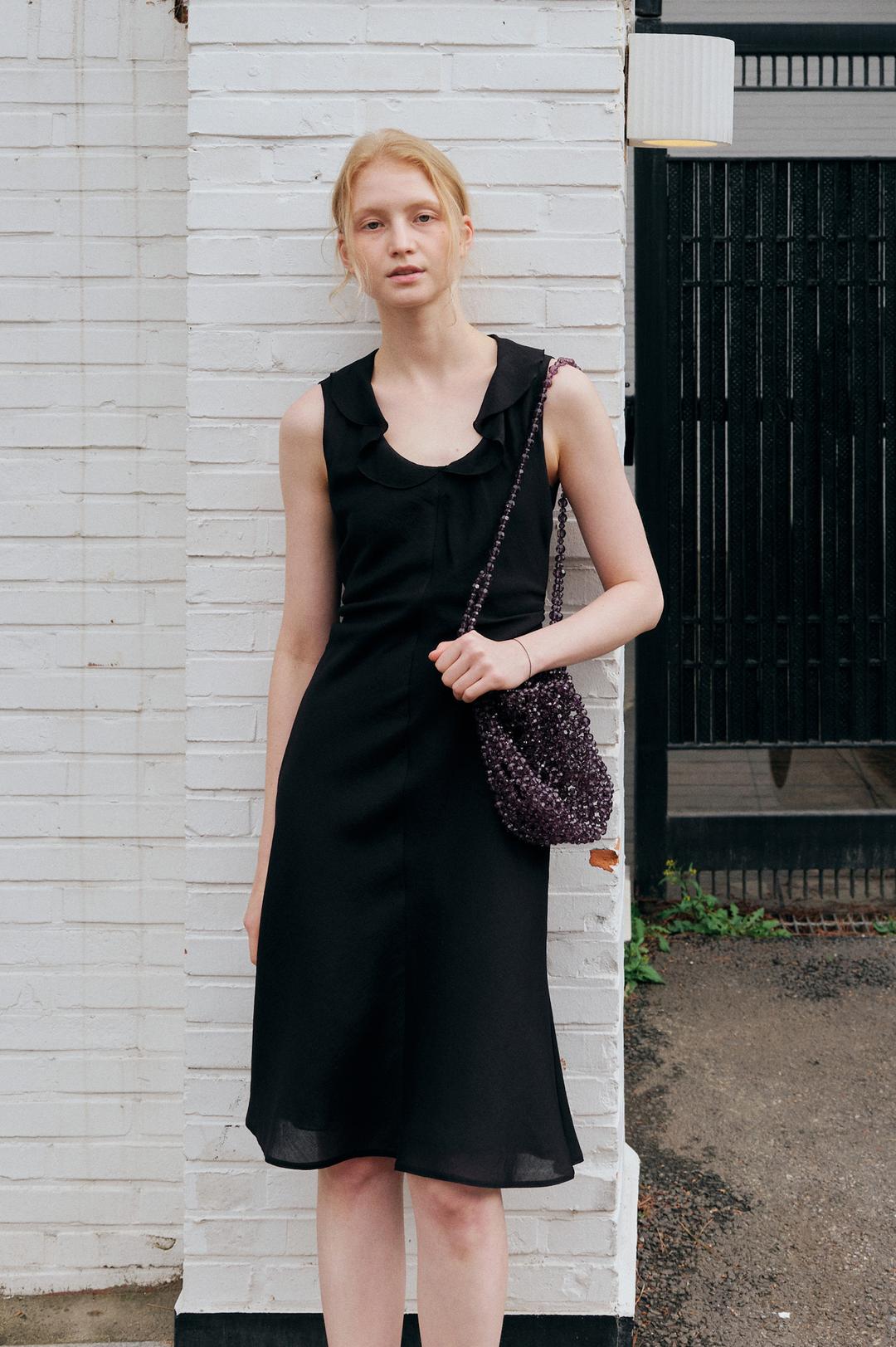 Daphne Ruffle Dress (Black)