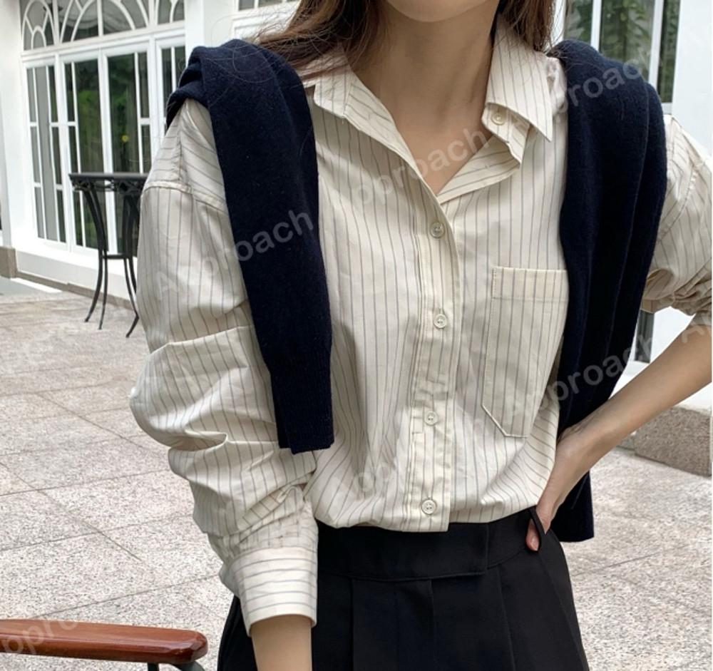 포멜로 pomelo 앤더 스트라이프 셔츠 2color