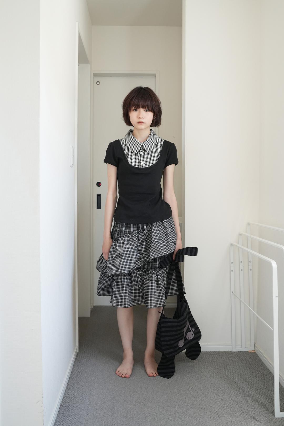 Frill skirt, checked