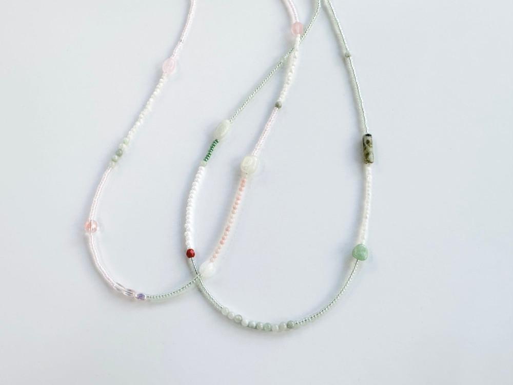 여름 원석 비즈 목걸이 , Summer Gemstone Beads Necklace