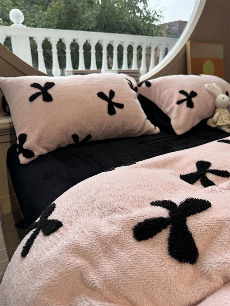 키치 리본 벨벳 극세사 베딩커버 세트 시리즈