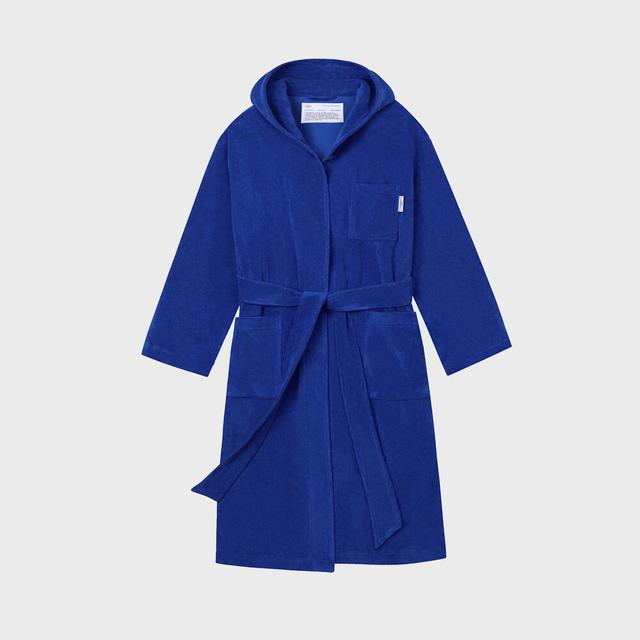 HOODED COMFY TERRY ROBE_BLUE